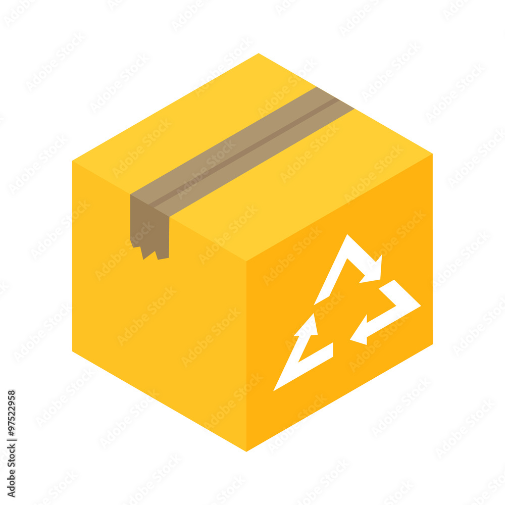 Eco box isometric 3d icon Eco box isometric 3d icon