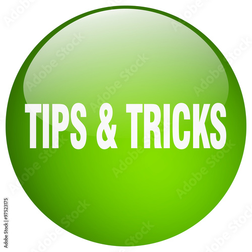 tips & tricks green round gel isolated push button