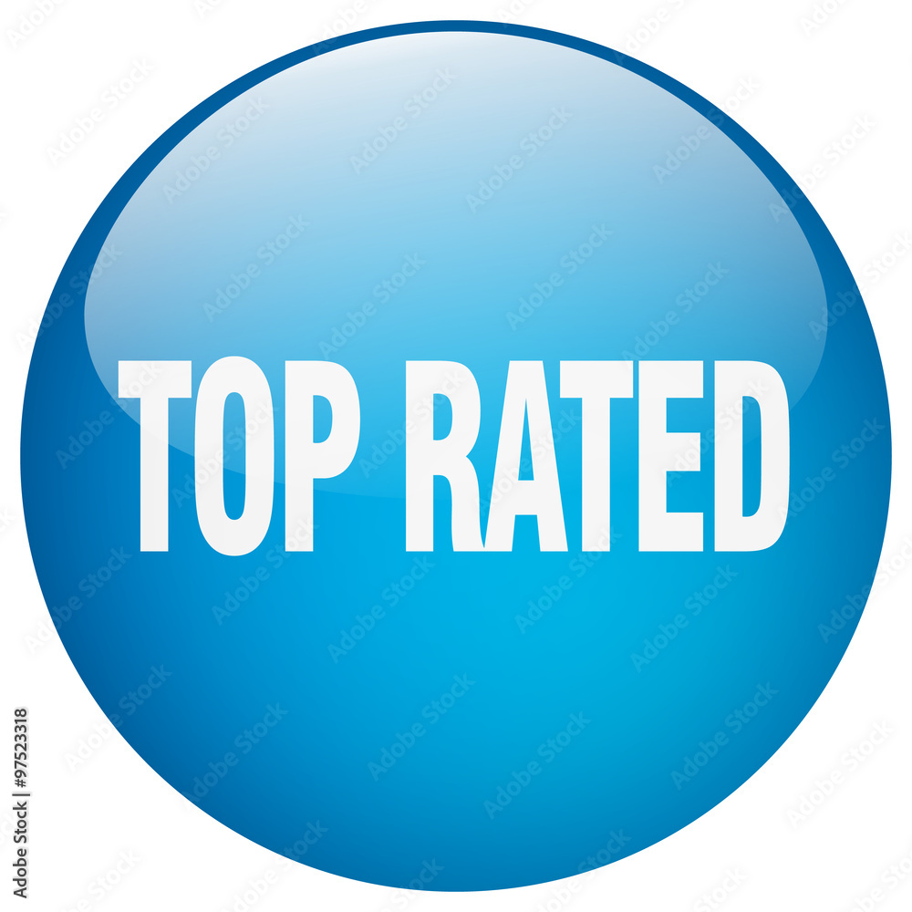 top rated blue round gel isolated push button top rated blue round gel isolated push button