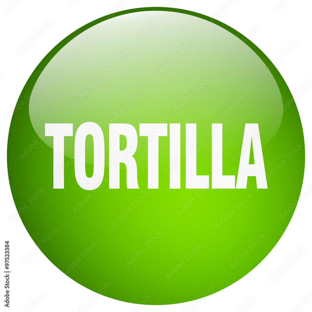 tortilla green round gel isolated push button tortilla green round gel isolated push button