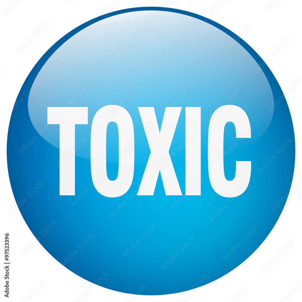 toxic blue round gel isolated push button toxic blue round gel isolated push button