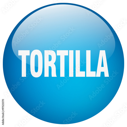 tortilla blue round gel isolated push button