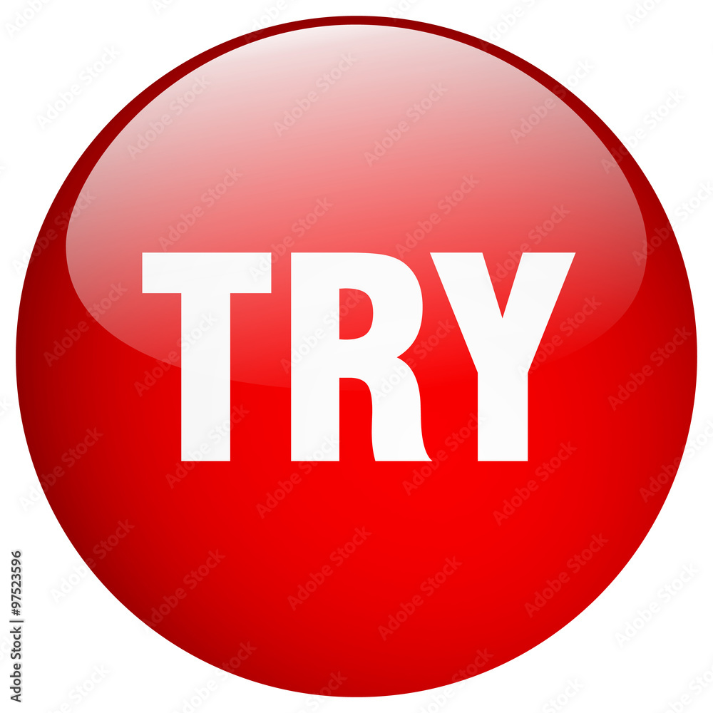 try red round gel isolated push button try red round gel isolated push button
