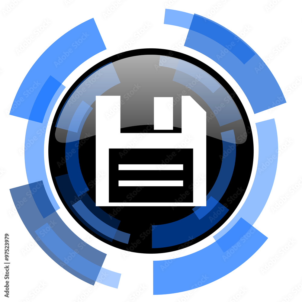 disk black blue glossy web icon