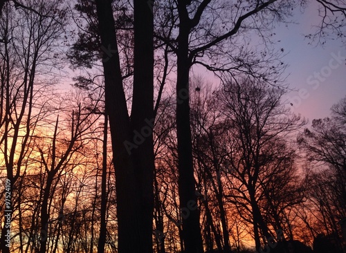 fiery and dramatic December sunset