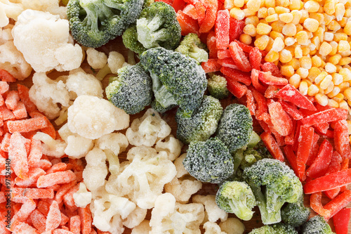 Mixed frozen vegetables background