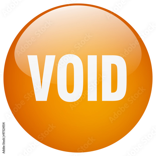 void orange round gel isolated push button