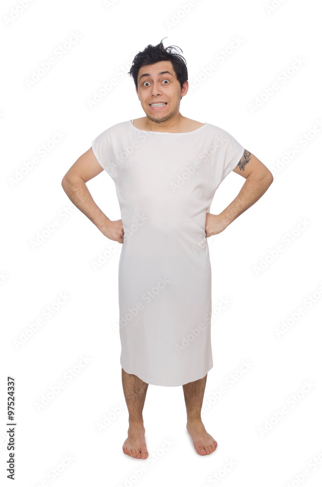 Fototapeta premium Funny man suffering from mental disorder