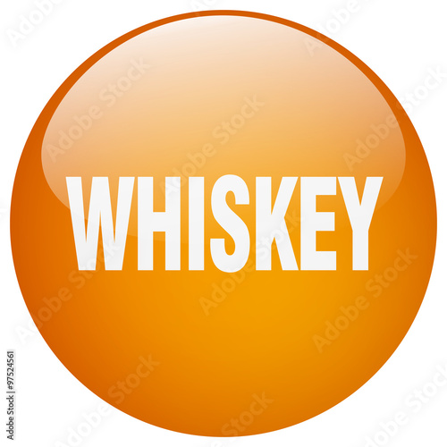 whiskey orange round gel isolated push button