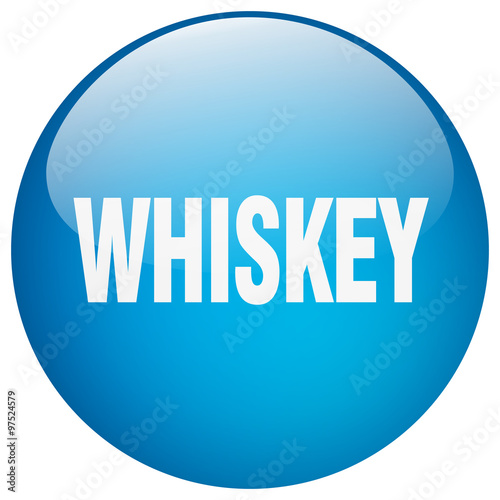 whiskey blue round gel isolated push button