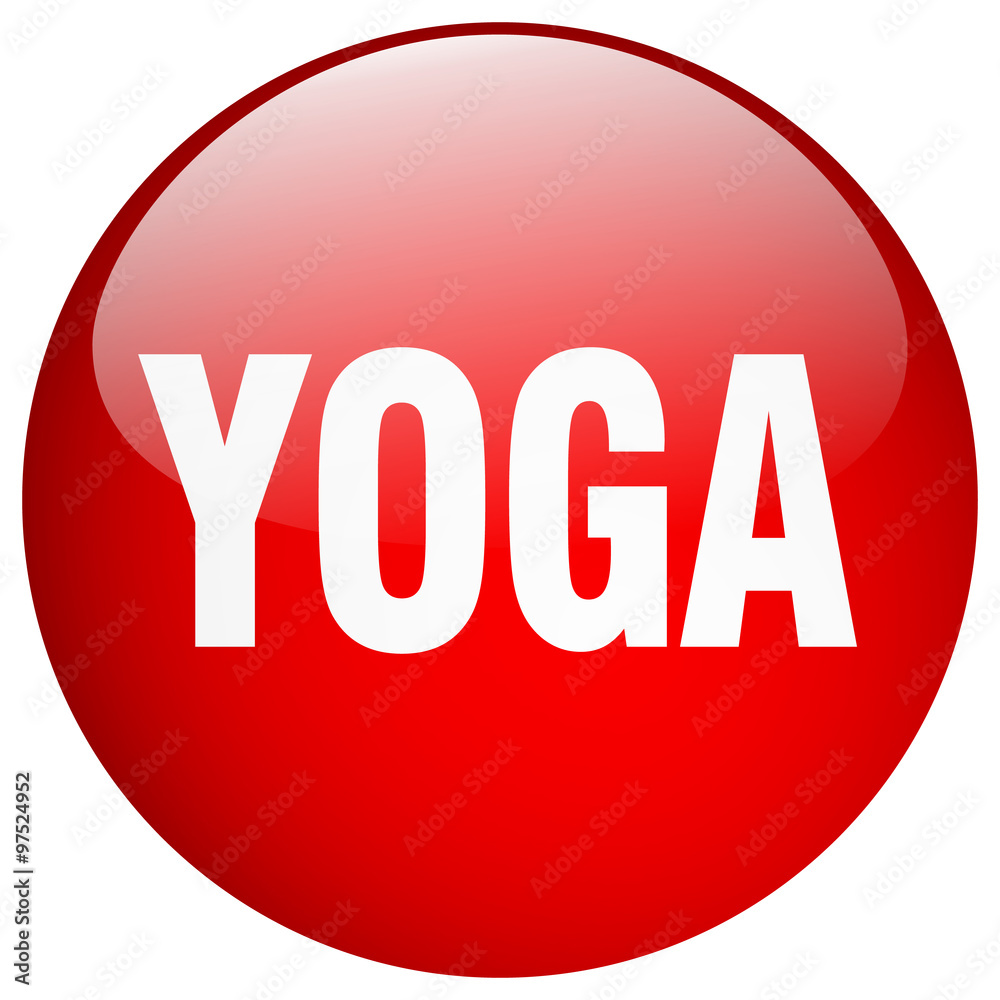 yoga red round gel isolated push button yoga red round gel isolated push button