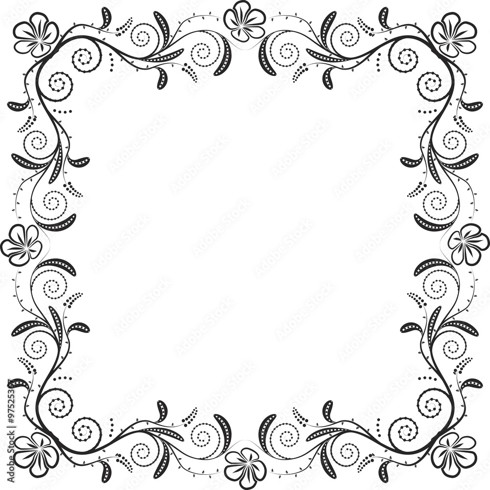 silhouette of floral frame