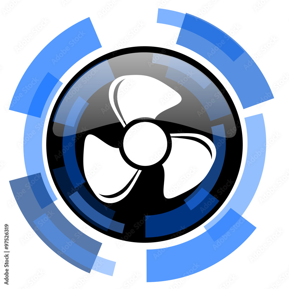 fan black blue glossy web icon fan black blue glossy web icon