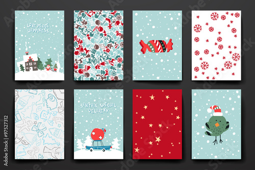 Merry Christmas Set Of Card Templates
