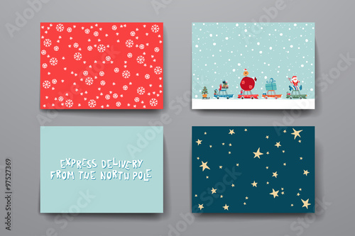 Merry Christmas Set Of Card Templates
