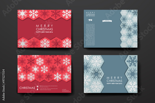 Set of brochure, poster design templates in Christmas style