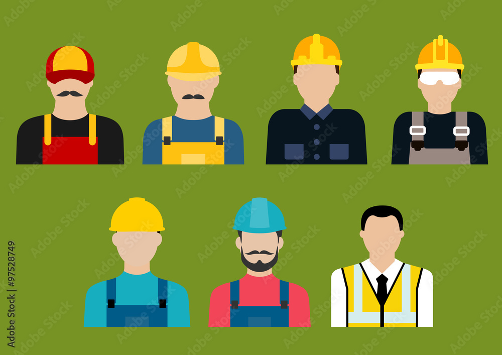 Construction and service professions avatars Construction and service professions avatars
