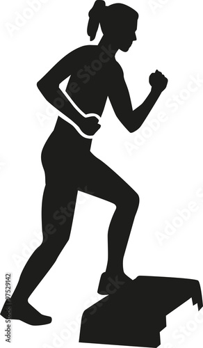 Woman aerobic exercise step