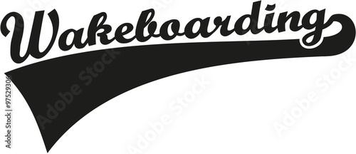 Wakeboarding word retro