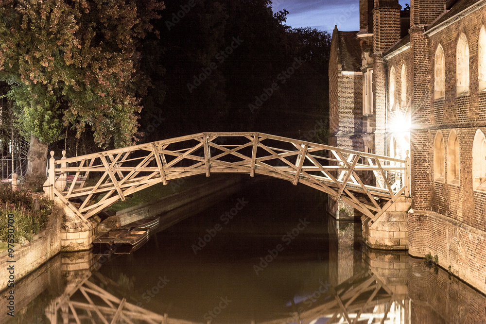 Mathematical Bridge by night