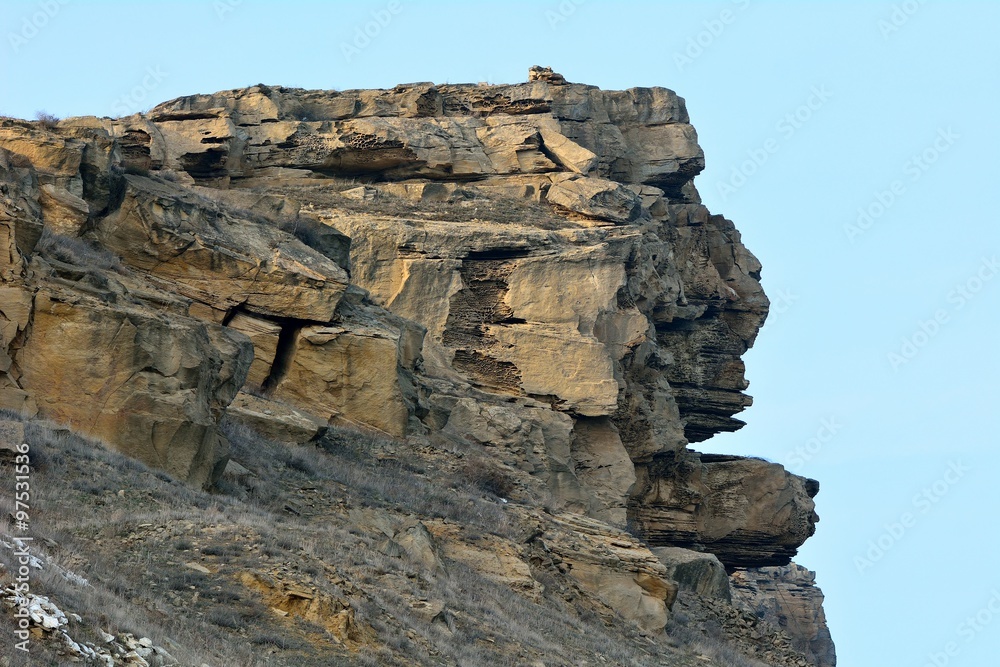 Rock formation shaped like a head. Natural formation resembling an Easter Island head in hills to the west of Baku, capital of Azerbaijan
Rock formation shaped like a head. Natural formation resembling an Easter Island head in hills to the west of Baku, capital of Azerbaijan