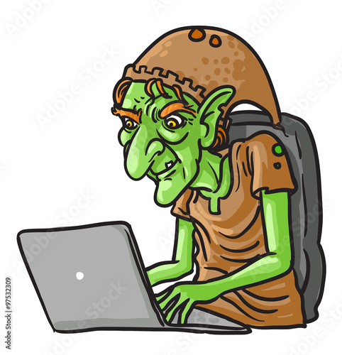troll usando computadora
