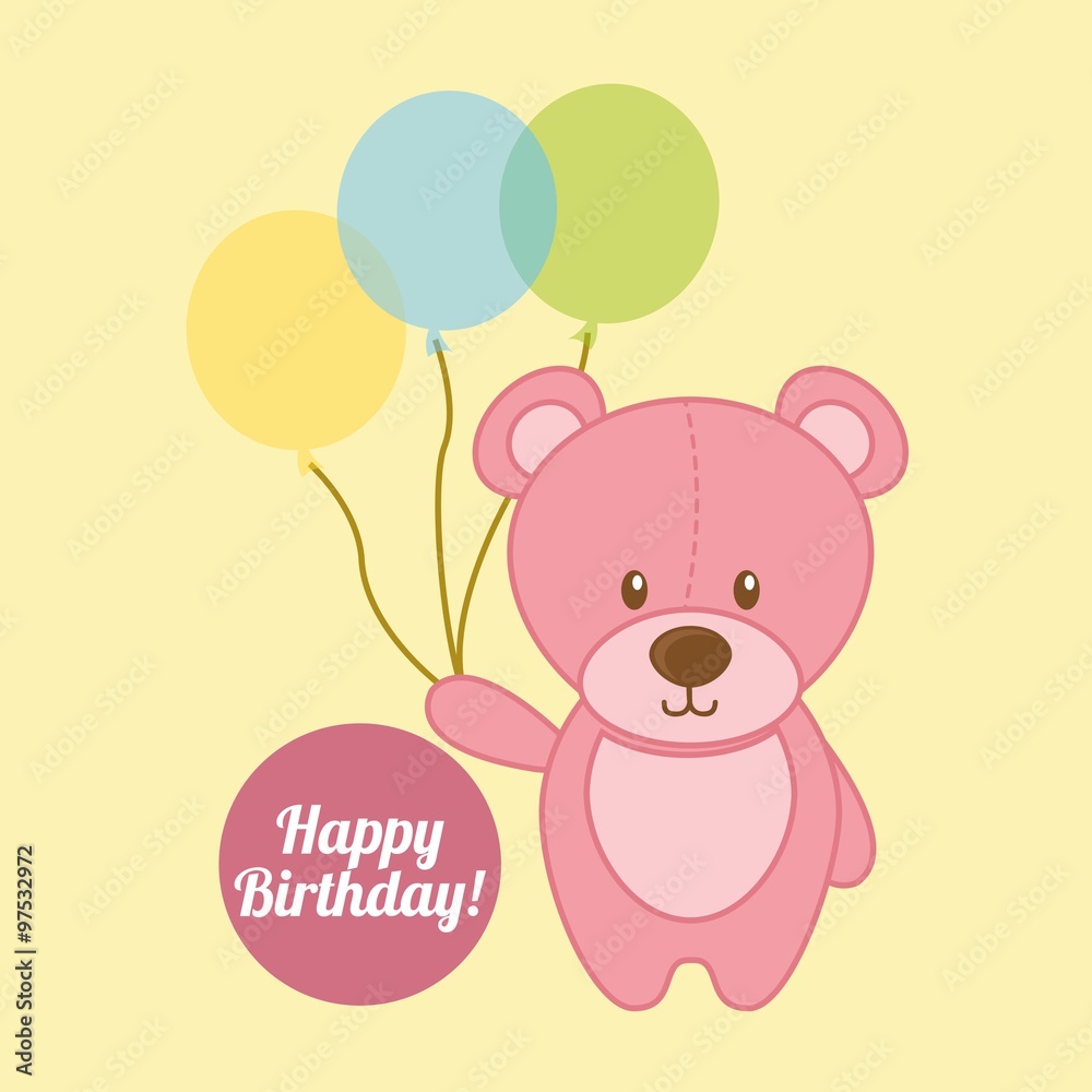 Naklejka premium happy birthday design 