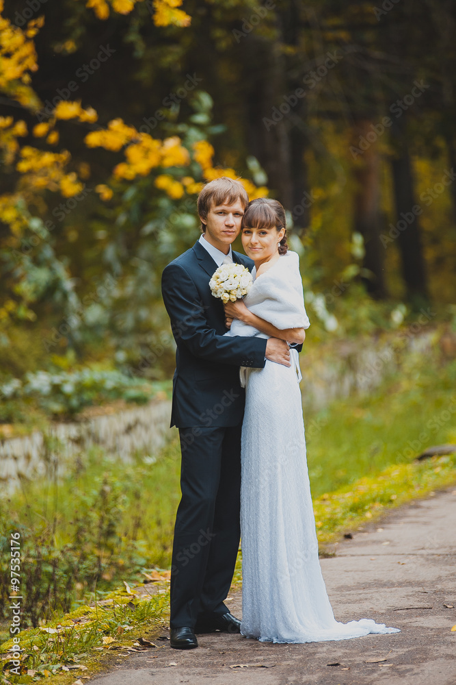 Bride and groom on a romantic moment Bride and groom on a romantic moment