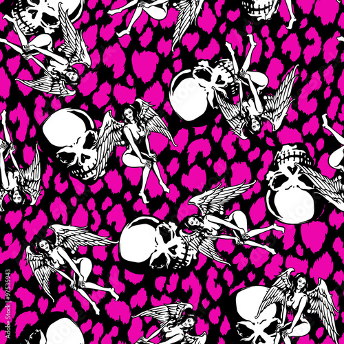 エンジェルとスカルをパターンに