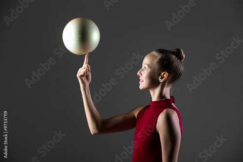 Girl with gymnastics ball © fizkes