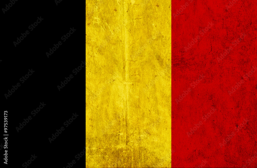 Fototapeta premium Grungy paper flag of Belgium