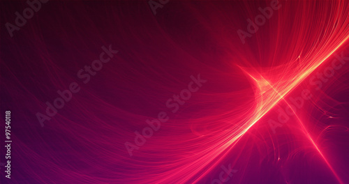 Abstract Background Lines Curves And Particles Red Yellow