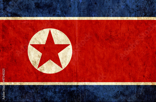 Grungy paper flag of North Korea