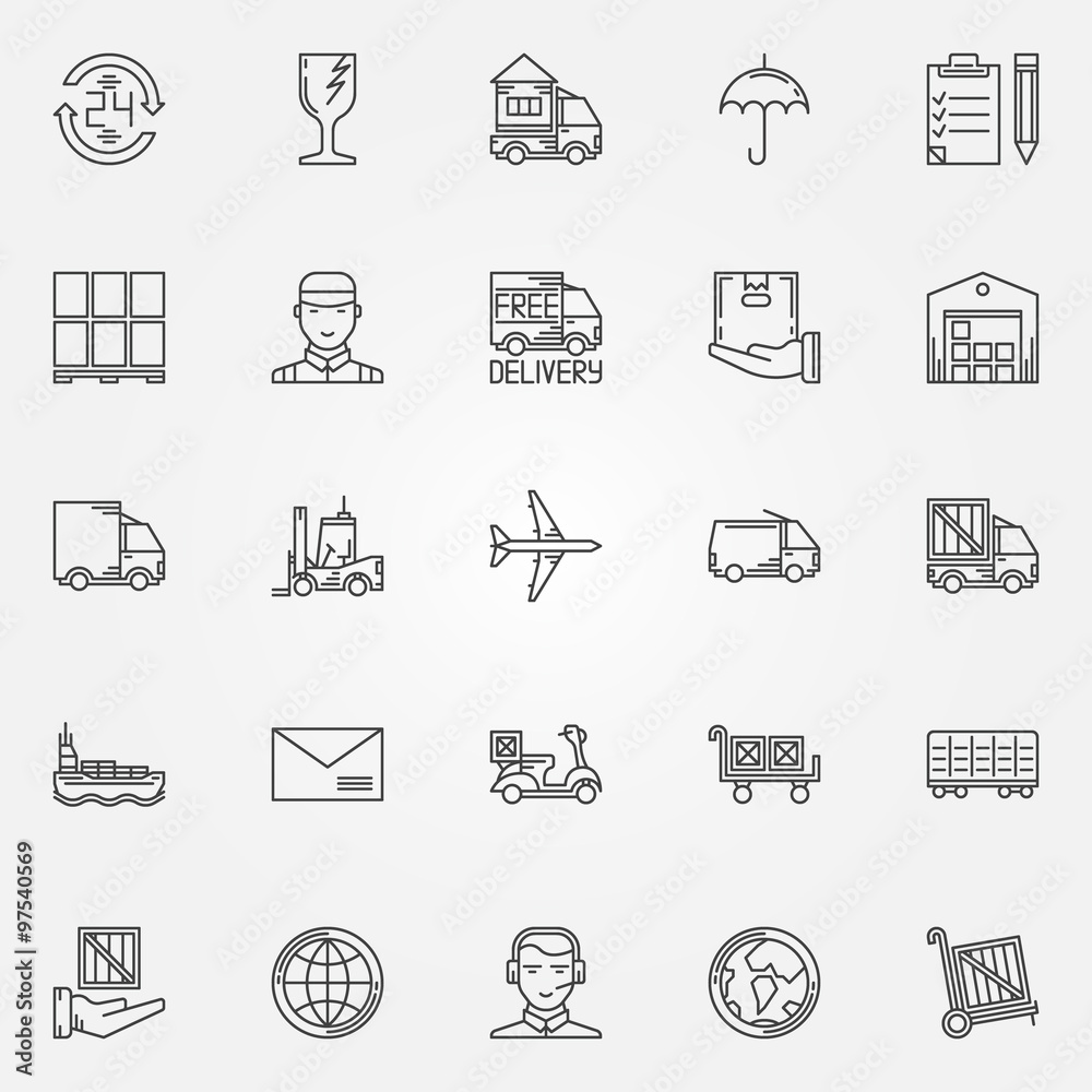 Delivery icons set Delivery icons set