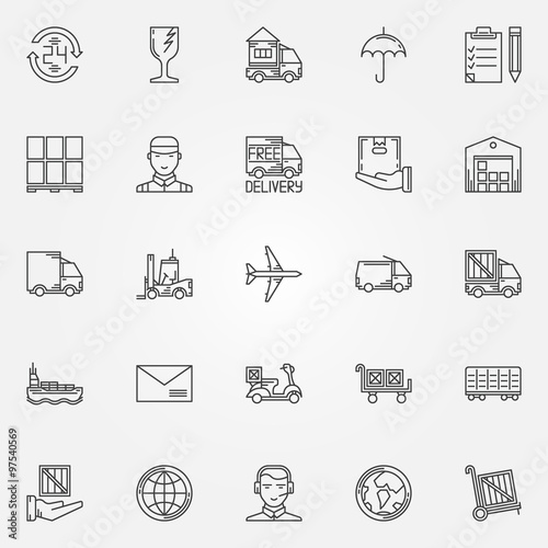 Delivery icons set