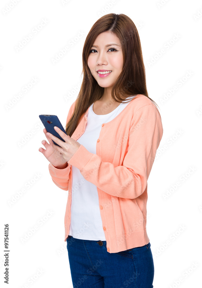 Asian Woman use of the cellphone Asian Woman use of the cellphone