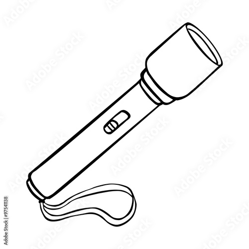 Vector Single Line Art Flashlight