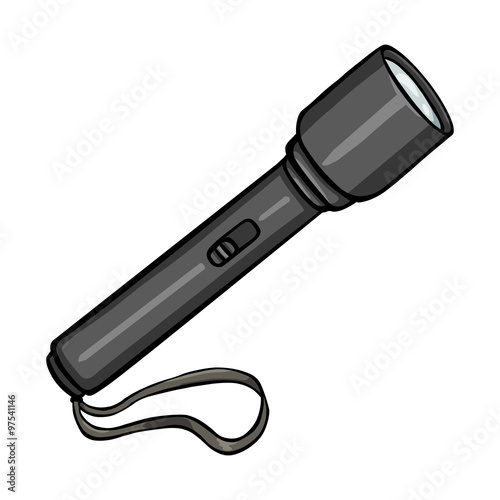 Vector Single Cartoon Flashlight