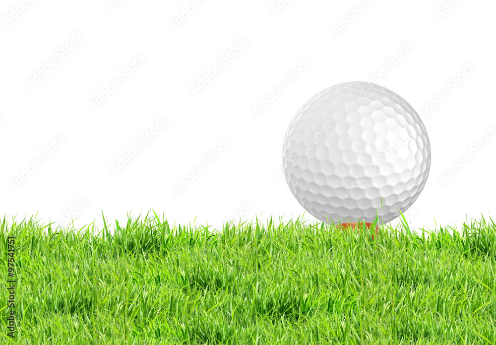 golf ball on the green grass of the golf course golf ball on the green grass of the golf course