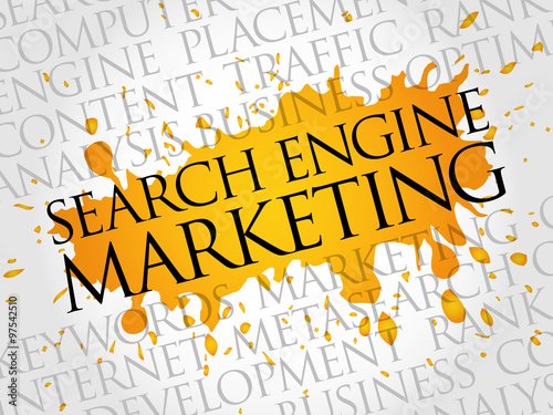 SEM - Search Engine Marketing word cloud, business concept