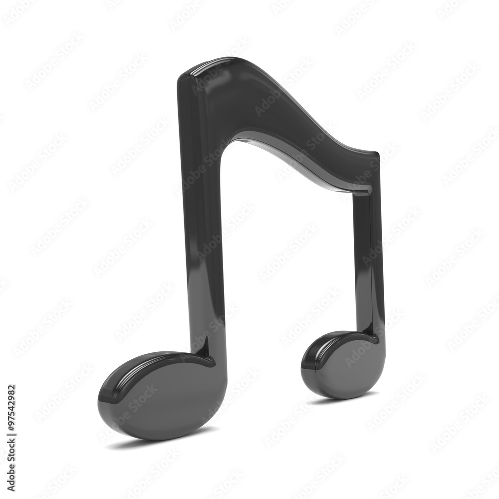 music note 3D, on white music note 3D, on white