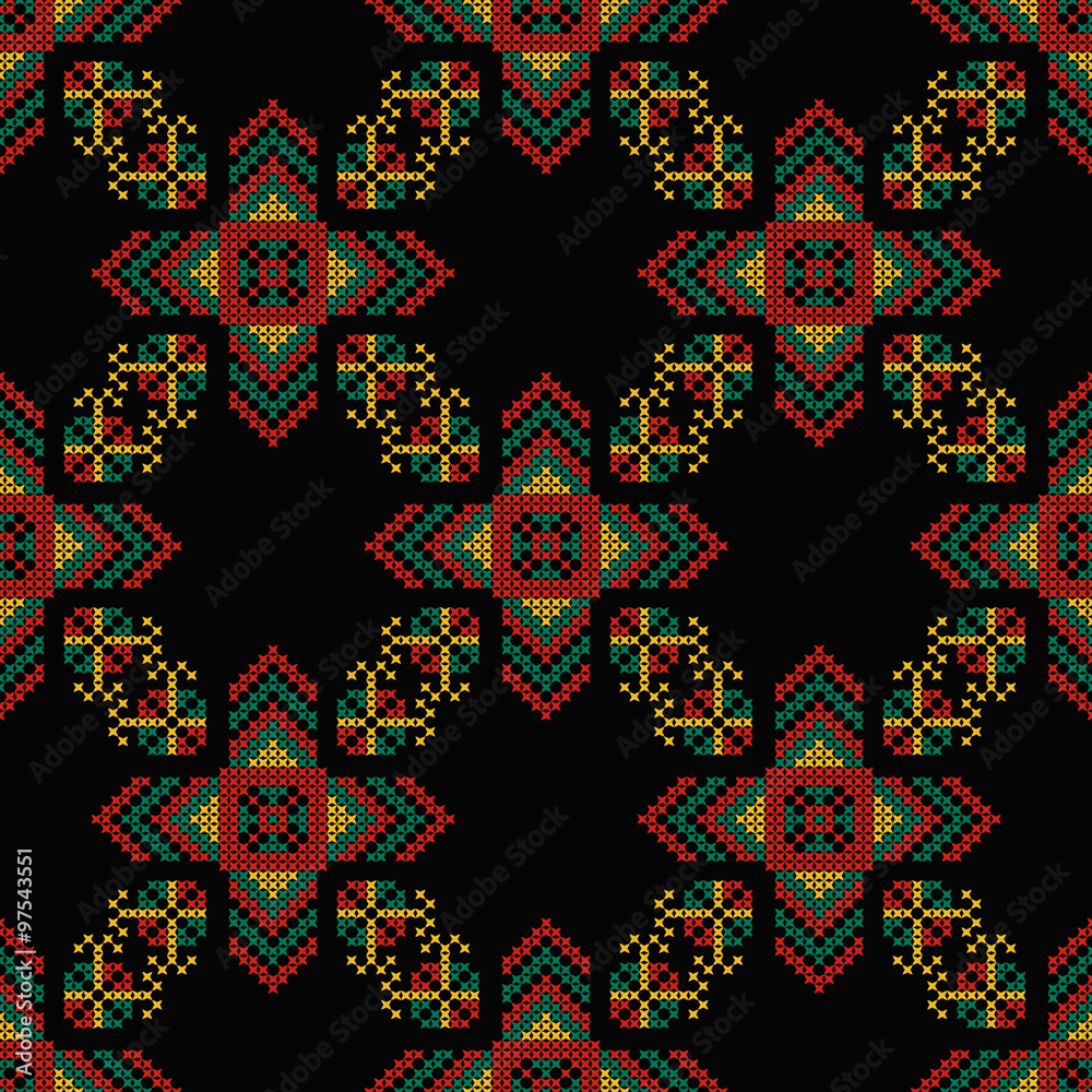 Seamless pattern. The cross-stitch. Crafts and Hobbies.
