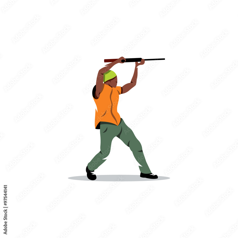 African man with gun. Vector Illustration.