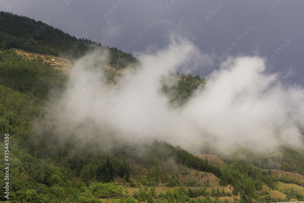 Mountains with fog-2