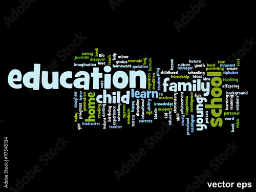 Vector conceptual education word cloud