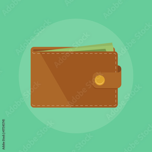 Brown wallet with money