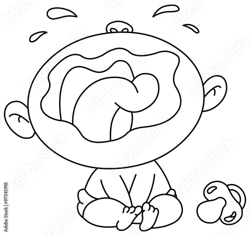 Outlined crying baby