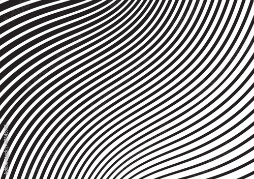 black and white mobious wave stripe optical design opart