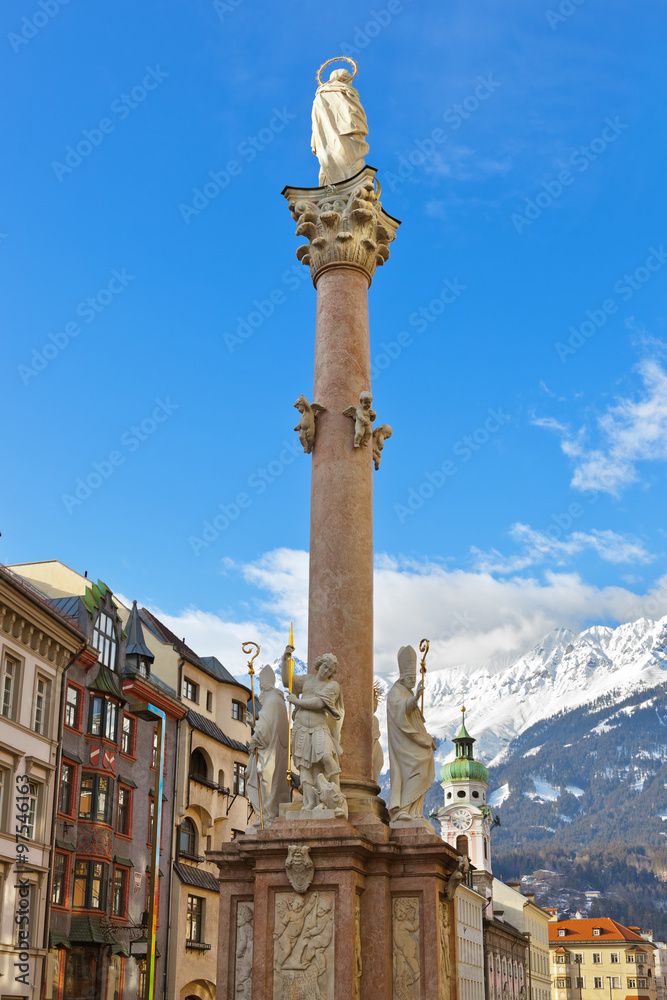 Our Lady statue at old town in Innsbruck Austria