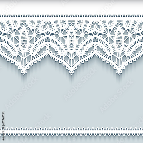 Paper frame with lace borders